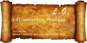 Löwentritt Orsolya névjegykártya
